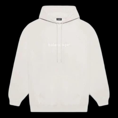 Balenciaga FW21 Logo Alphabet Printing hooded Long Sleeves Creamy White