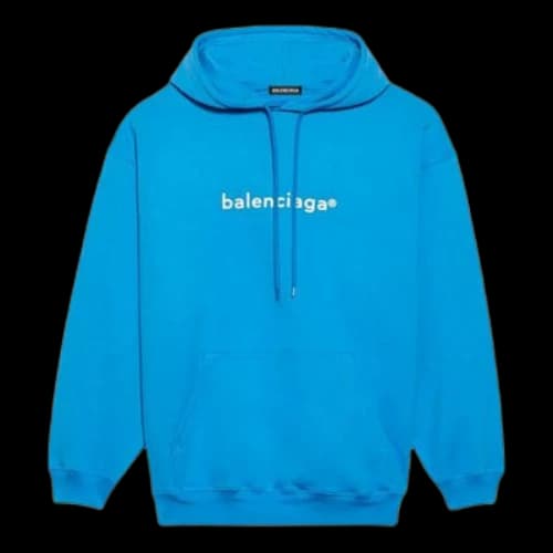 Balenciaga FW21 Logo hooded Long Sleeves Blue