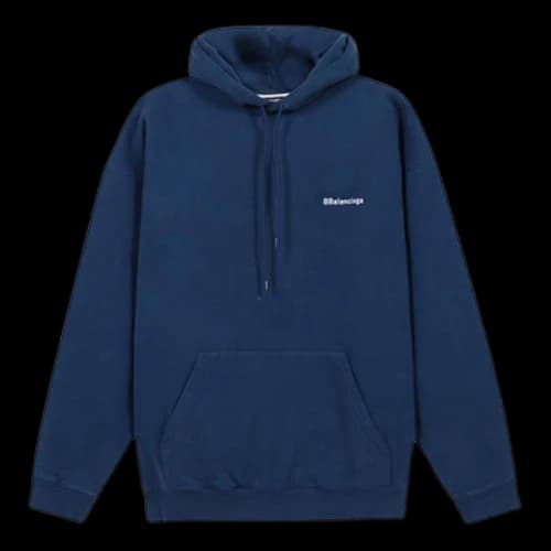 Balenciaga Fleece Lined Loose Version hooded Long Sleeves Blue