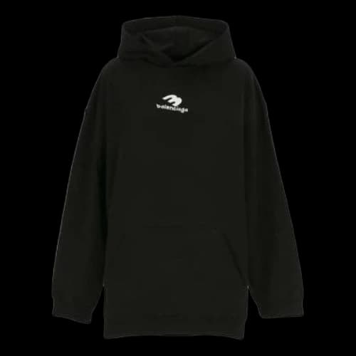 Balenciaga New Logo Popover Hoodie 'Black White'