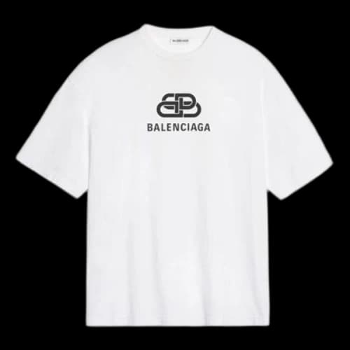 Balenciaga Logo Chest Printing Alphabet Short Sleeve White