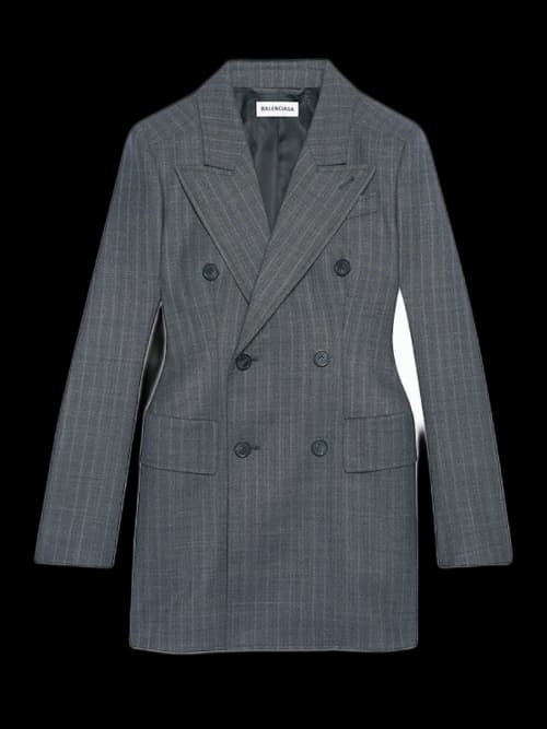 Balenciaga Womens Hourglass Blazer Grey