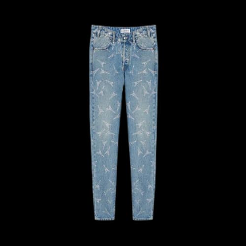 Balenciaga Eiffel Tower V Neck Jeans 'Blue'