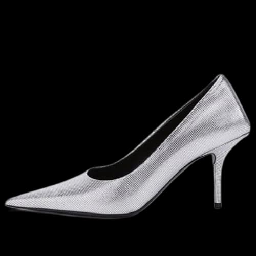 Balenciaga Embossed Square Knife Pumps 'Silver' (Women's)
