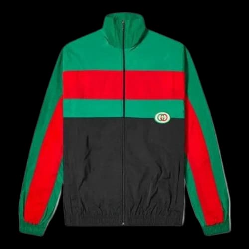Gucci Oversized GRG Nylon Track Jacket 'Black Green'