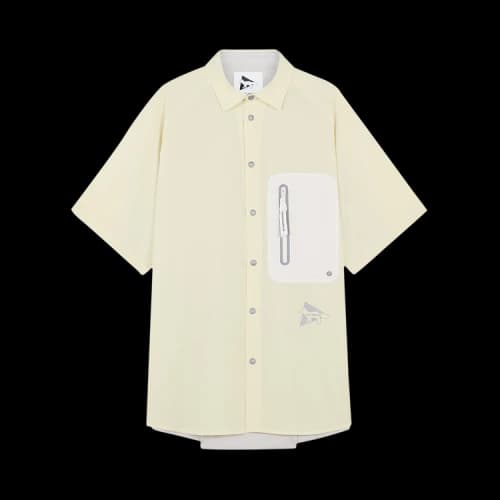 And Wander x Maison Kitsune Hiking Shirt 'Yellow'