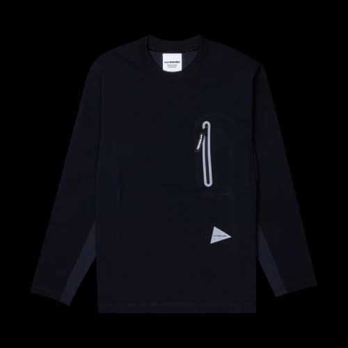 And Wander Cool Touch Pocket Long-Sleeve Tee 'Black'