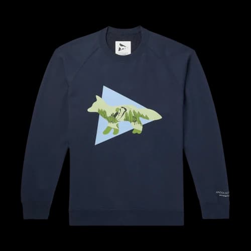 And Wander x Maison Kitsune Triangle T-Shirt 'Navy'