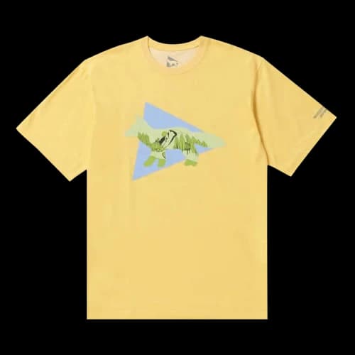 And Wander x Maison Kitsune Triangle T-Shirt 'Yellow'