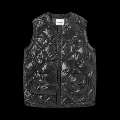 And Wander Diamond Stitch Down Vest 'Black'