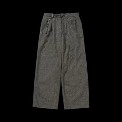 And Wander Rewool Tweed Wide Pants 'Khaki'