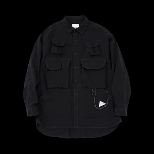 And Wander Multi Pocket Shirt 'Black'