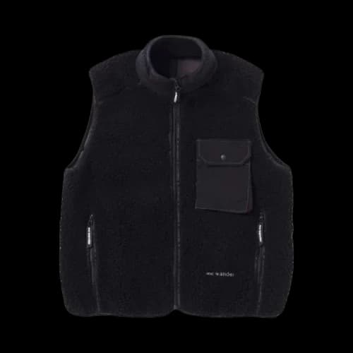 And Wander Wool Boa Vest 'Black'