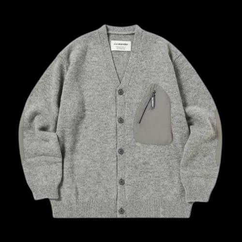 And Wander Shetland Wool Cardigan 'Grey'