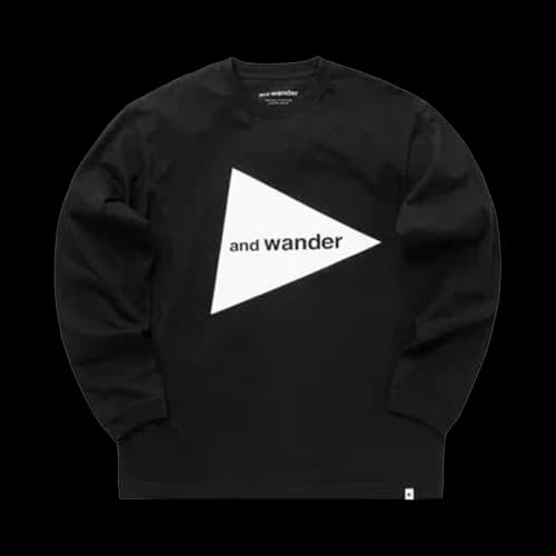And Wander Logo Long-Sleeve Tee 'Black'