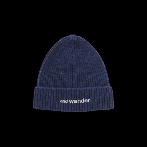 And Wander Shetland Wool Knit Cap 'Blue'