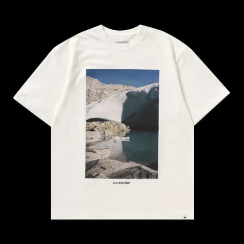 And Wander Gracier Printed Tee 'White'
