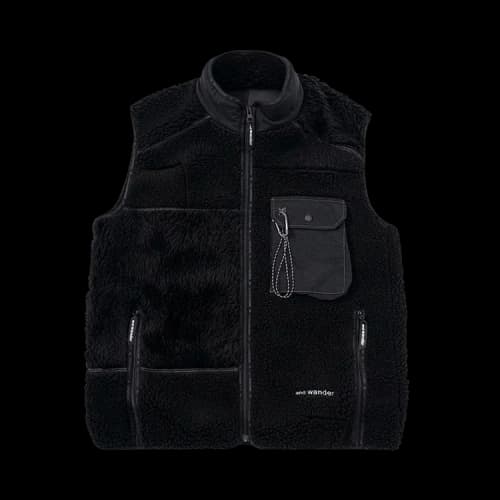 And Wander Mix Boa Vest 'Black'