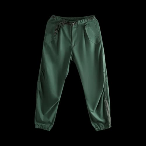 And Wander High Count Cloth Side Zip Hem Pants 'Green'