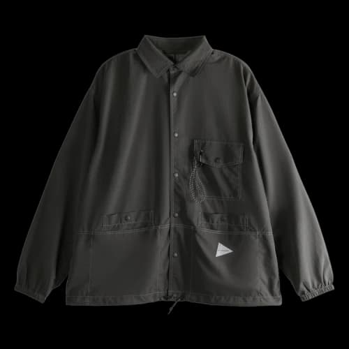 And Wander Crinkled Nylon Shirt Jacket 'Charcoal'