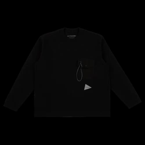 And Wander Heavy Cotton Pocket Long-Sleeve Tee 'Black'