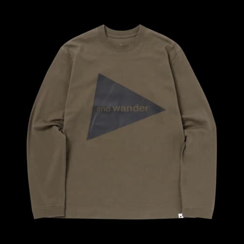 And Wander Logo Long-Sleeve Tee 'Khaki'