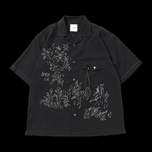 And Wander Reflective Embroidery Shirt 'Black'