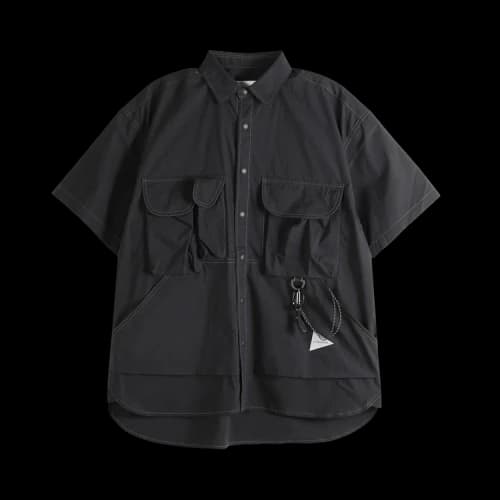 And Wander Multi Pocket Short-Sleeve Shirt 'Black'