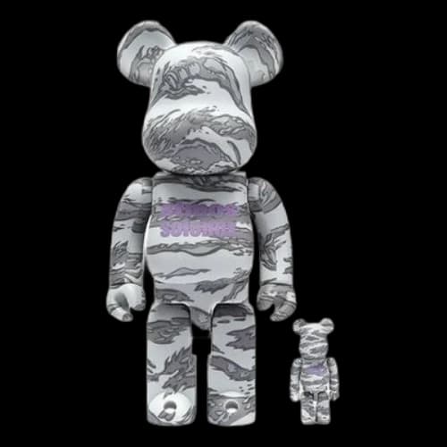 Bearbrick atmos x solebo x BE@RBRICK Gray White 100%+400%
