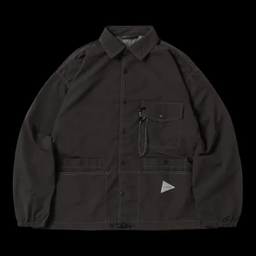 And Wander Crinkled Nylon Shirt Jacket 'Charcoal'