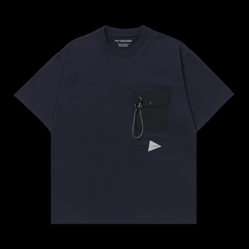 And Wander Pocket T-Shirt 'Navy'