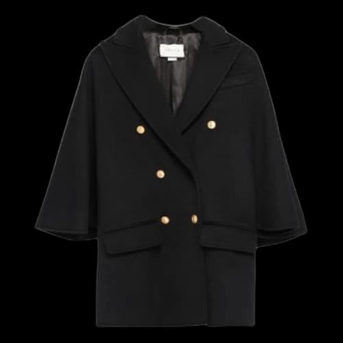 Gucci Double-Breasted Wool Coat For Black (Women's)