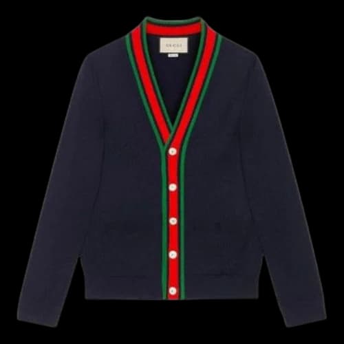 Gucci Knit Wool Cardigan 'Blue'