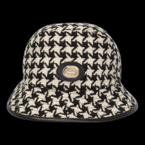 Gucci Houndstooth Fedora Hat 'Black'