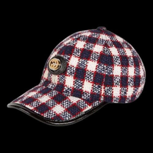 Gucci Tweed Baseball Hat 'Blue'