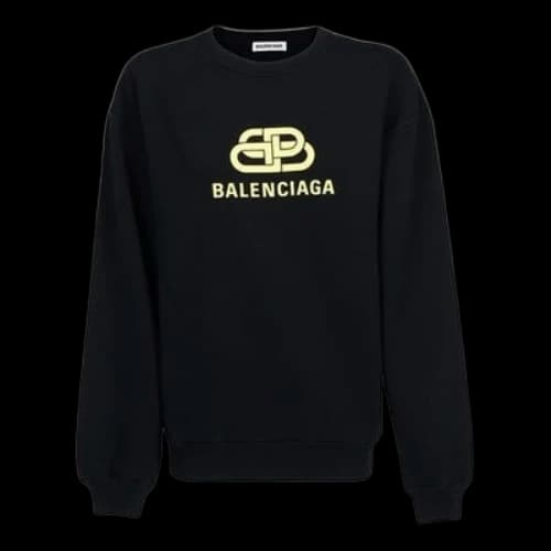 Balenciaga Logo Printing Cotton Round-neck Swea Black (Women's)