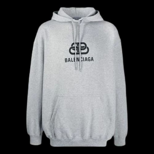 Balenciaga Logo Printing Hoodie Gray (Women's)
