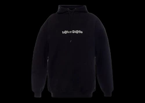Balenciaga Large Fit Symbolic Hoodie Black/White