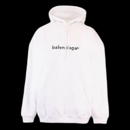 Balenciaga Logo Printing Hoodie White (Women's)
