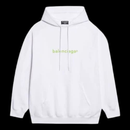Balenciaga Copyright Logo Print Medium Fit Hoodie 'White'