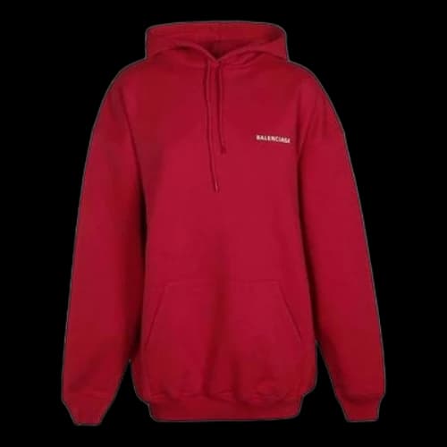 Balenciaga SS21 Logo Medium Fit Hoodie 'Red' (Women's)