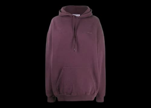 Balenciaga Women's Oversized Logo Print Hoodie Eggplant