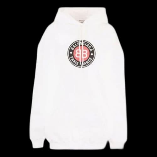 Balenciaga Printing Cotton Hoodie White (Women's)