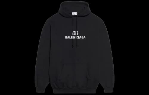 Balenciaga Womens BB Pixel Medium Fit Hoodie Black