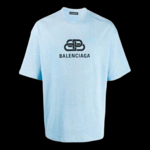 Balenciaga Interlocked BB Regular Fit T-shirt 'Light Blue'