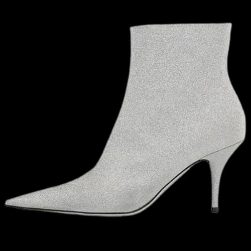 Balenciaga 85mm Knife Glitter Boots 'Silver' (Women's)