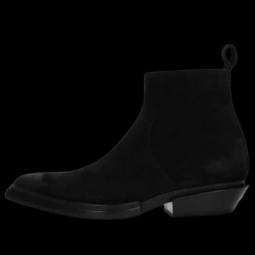 Balenciaga Santiago Black Suede Ankle Boots 'Black'