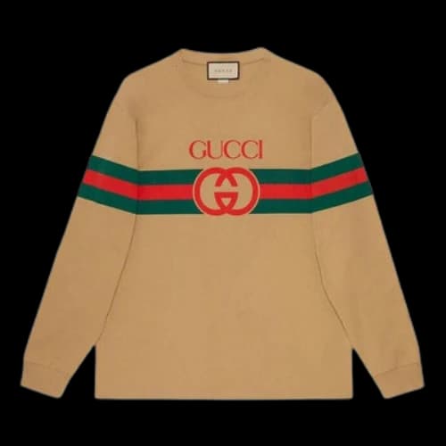 Gucci Long Sleeve New Logo T-Shirt 'Camel'