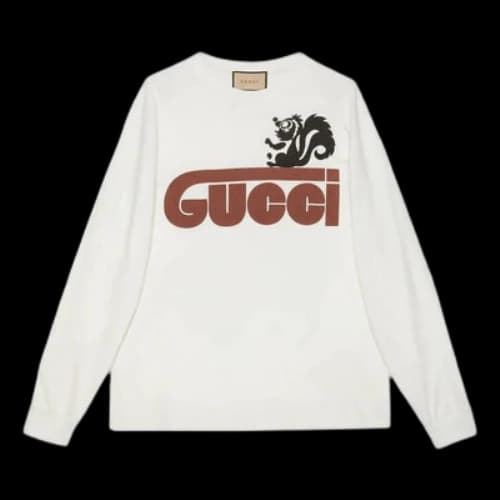 Gucci Long Sleeve Skunk T-Shirt 'White'