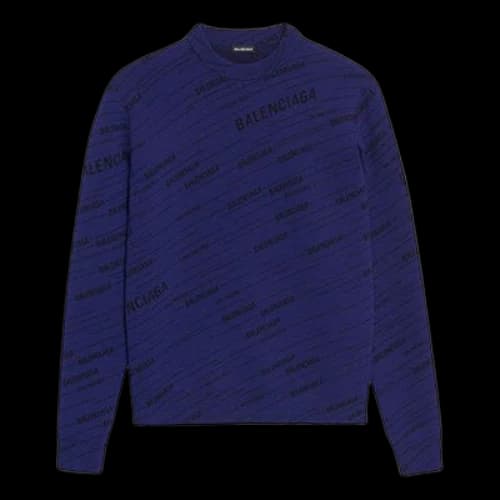 Balenciaga Diagonal Logo Sweatshirt 'Blue'